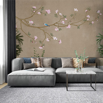 pink-and-green-tropical-leaf-design-square-wall-murals